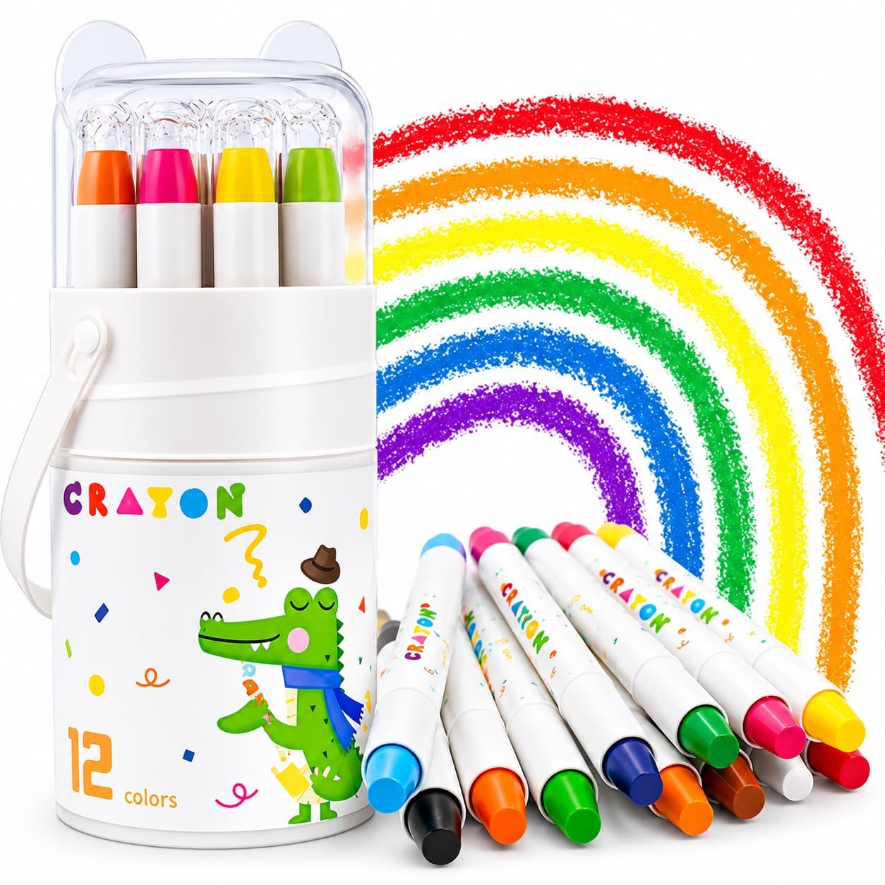 COFIEX 12-Color Washable Twistable Crayons — Rolling Wax Color
